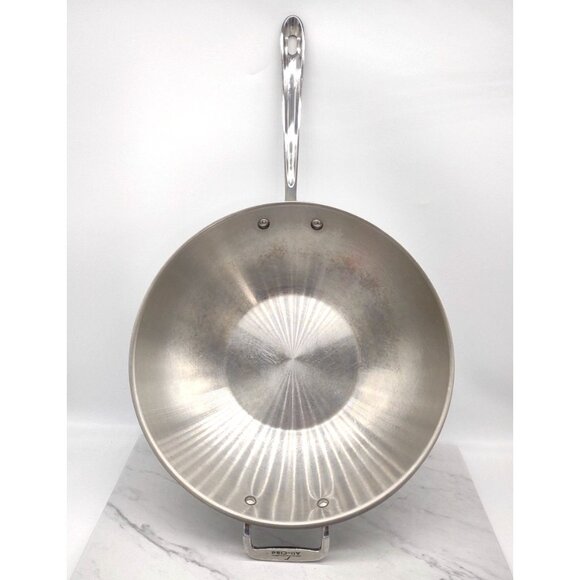 All Clad 14 Inch Wok Stir Fry Pan Stainless Steel Cooking Pot - Picture 1 of 11